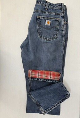 Vintage CARHARTT WB172 V10 Womens Size 10 Flannel Lined Blue Jeans
